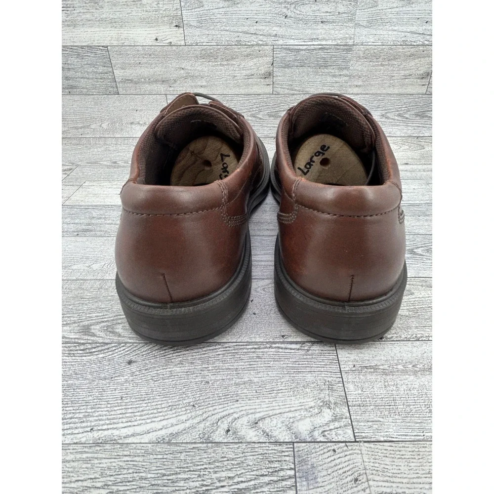 ECCO Men Brown Leather Derby Oxford Shoes Shock Point Comfort Size 45 US 11-11.5